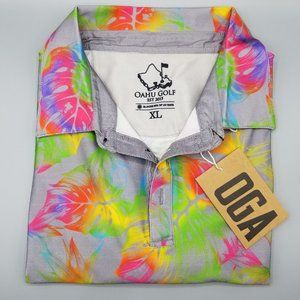 Oahu Golf Apparel- OGA GRAY MONSTERA SHAVE ICE MEN
